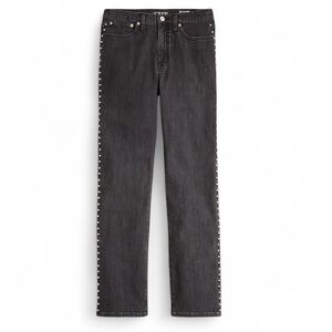 J.Crew Black Studded High Rise Straight Denim Jean 30